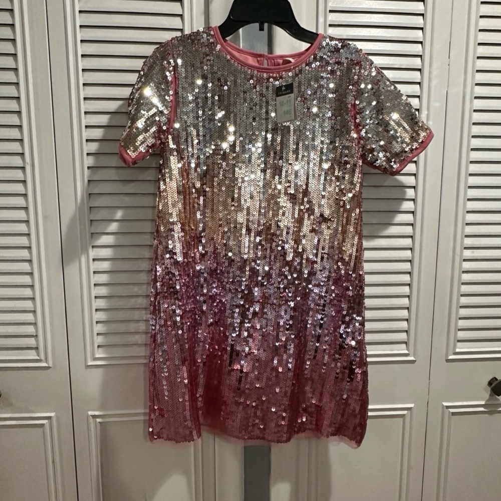 Primark Pink and Silver Sequin Kids Formal Dress